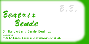 beatrix bende business card